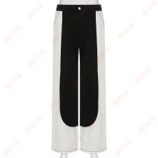 black and white jeans cotton pants